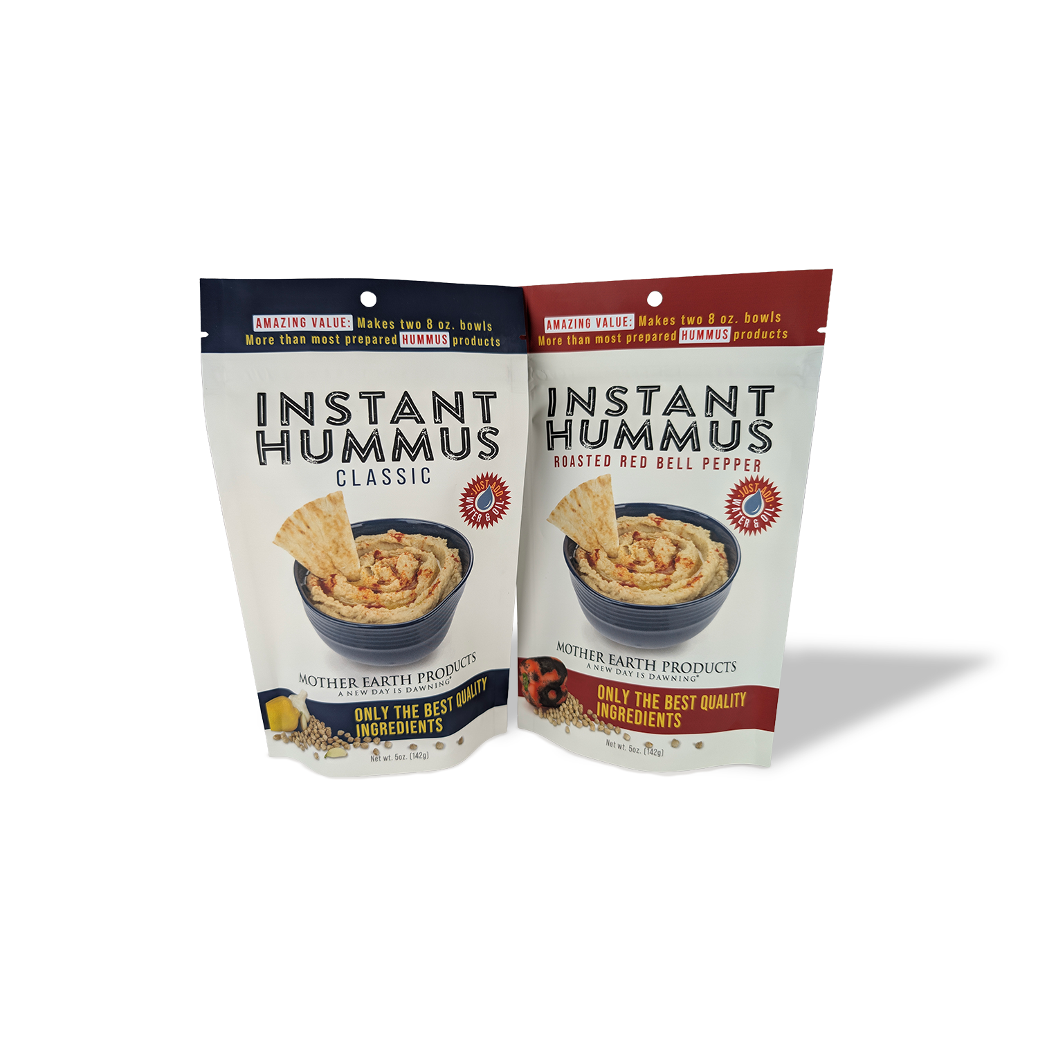 5 oz Hummus Combo - Classic Original + Roasted Red Pepper